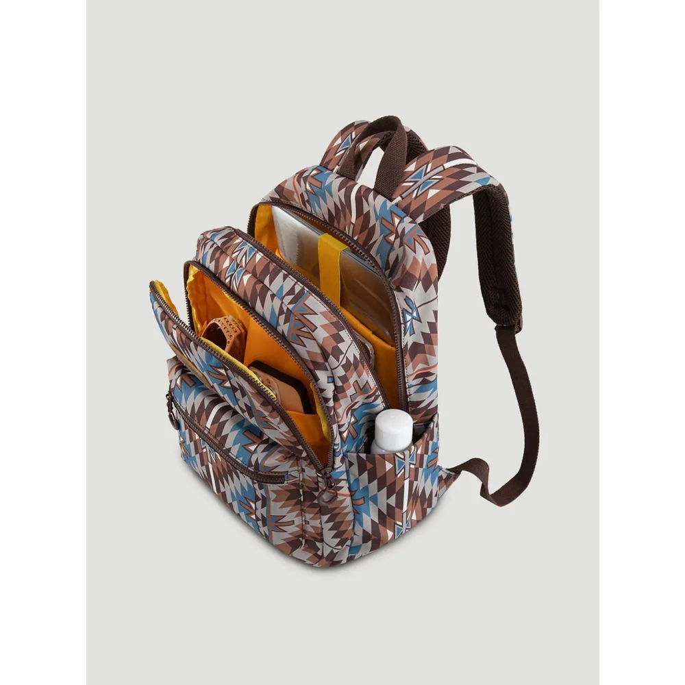 Wrangler Aztec Print Backpack -Coffee